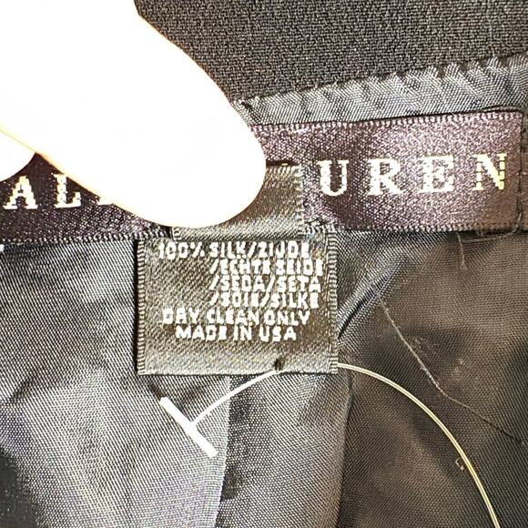 RALPH LAUREN Black Label Lady's Black Hidden Button Jacket 100% Silk Size 6 - Picture 5 of 8